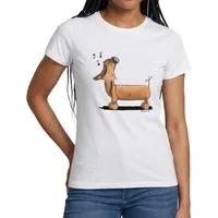 Spreadshirt T-Shirt Jaulender Dackel Comic Dachshund Frauen T-Shirt (1-tlg)