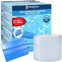 Veddelholzer Klebeband Reparaturset wasserdichtes Unterwasser Klebeband Pool zum Abdichten (Unterwasser einsetzbar, Transparentes Abdichtband, Flex Tape, Flickzeug) zum Abdichten von Swimmingpool für alle Pooloberflächen