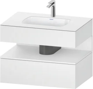 Duravit Qatego Einbauwaschtisch mit Konsolenwaschtischunterbau Weiß Matt 800x550x600 mm - QA47850181 QA4785018180010