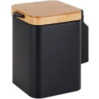 relaxdays Kosmetikeimer Wandmontage 3 Liter, schwarz