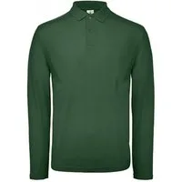 B&C Langarm-Poloshirt Herren Long Sleeve Polo ID.001 / 100 % Baumwollpiqué