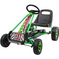 COSTWAY Go-Kart Tretauto, Pedalfahrzeug, mit Handbremse, verstellbarer Sitz