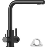 LuxusKollektion Küchenarmatur 3 Wege Wasserhahn Schwarz 360° Drehbar Mischbatterie für Wasserfilter