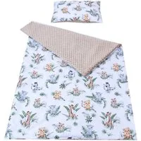 Kinderdecke BABYLUX Kuscheldecke 100 x 150 cm Babydecke Kinderdecke MINKY XXL, BabyLux, 124. Africa_Tiere mit Kissen
