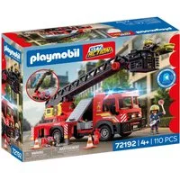 Playmobil® Feuerwehr-Leiterfahrzeug (72192), City Action Konstruktions-Spielset, mit Licht- und Soundeffekten