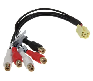 Line Out 5x Cinch Adapter Subwoofer für VW Audi Seat Becker Blaupunkt Grundig