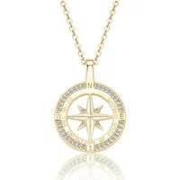 ROUGEMONT Silberkette Moissanit Kompass Halskette 925 sterling Silber -Compass of Love, Echtschmuck mit Echtheitszertifikat