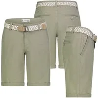 SUBLEVEL Bermudas Damen Short Bermuda kurze Hose Sommer Chino Stoff Hose mit Gürtel
