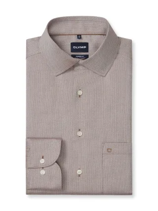 OLYMP - Modern fit: Hemd braun - Gr. - 39
