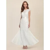 Apart Abendkleid mit Paillettenstickerei und Tüll-Godets