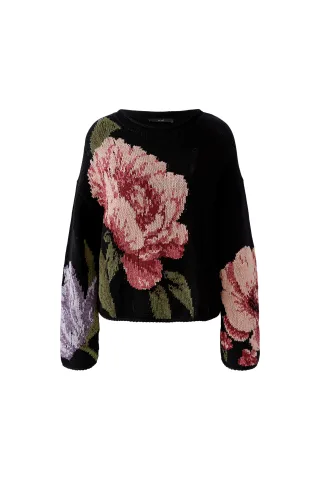 Oui - Pullover black red - Gr. - 38