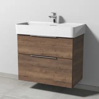 Sanipa 3way Waschtischunterbau zu Laufen VAL Waschtisch mit 2 Auszügen, Eiche-Tabak UM82350