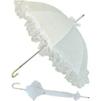 HAPPY RAIN Stockregenschirm Hochzeitsschirm Brautschirm Damen Spitzenborte, das besondere Accessoire für jede Braut