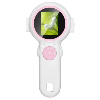 HM020J Kids Camera Microscope 2-in-1 2.0-Inch Screen 8 LED Lights 1x 2x 4x Zoom Type-C Connection Adjustable Magnificati