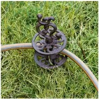 Antikas Gartenfigur Gartenschlauchführung aus Gusseisen, Schlauchführung mit Erdspieß