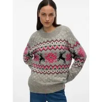 Vero Moda Weihnachtspullover VMSANTANORDIC LS O-NECK PULLOVER XMAS