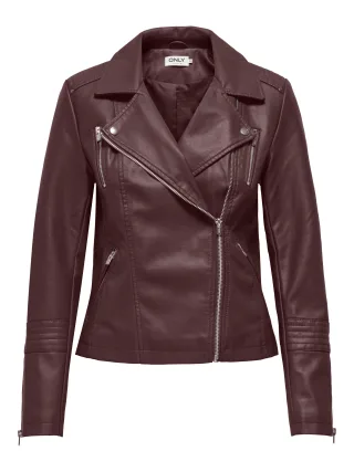 ONLY - ONLGEMMA FAUX LEATHER BIKER OTW NOOS Decadent Chocolate - Gr. - 38
