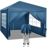 Woltu Faltpavillon, mit 4 Seitenteilen, aus Oxford Metallrahmen 3x3 m