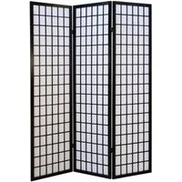 Homestyle4u Paravent Raumteiler Shoj Schwarz Spanische Wand Trennwand Sichtschutz Indoor