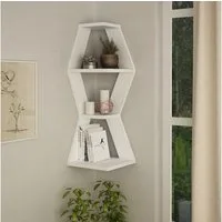 Decortie Eckregal Sablor, Modernes Eck-Wandregal, 30 x 30 x 86 cm