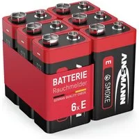 ANSMANN AG 6 Alkaline longlife Rauchmelder 9V Block Batterien - Premium Qualität Batterie