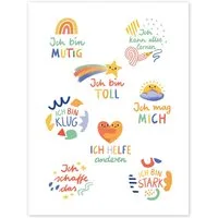 Posterlounge Wandbild Affirmationen für Kinder, Sandy Lohß, erhältlich als Poster, Leinwandbild, Wandsticker oder Acrylglasbild