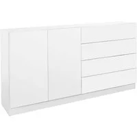 borchardt Möbel Sideboard Vaasa, Kommode mit 2 Türen und 4 Schubkästen auf Kugelführungen, Sideboard Breite 152 cm, Höhe 79 cm, mit Push-to-open-Funktion