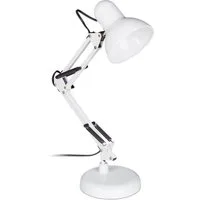 relaxdays Tischleuchte Retro Schreibtischlampe, weiß