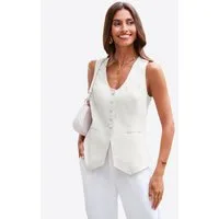 Imily Bela Anzugweste Damen Blazer-Weste mit Reverskragen (Packung, 1-tlg., 1per-Pack) mit Knöpfen