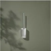 Keuco WC-Garnitur Reva mit Bürste und Kristallglas-Gehäuse, (Vormontiert), Metall verchromt, Made in Germany, mit Ersatzbürstenkopf, Wandmontage