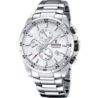 Festina Chronograph F20463/1 – Herren-Armbanduhr, Edelstahlgehäuse & -band, 45 mm, F20463/1, sportlich-elegante Quarzuhr mit Stoppfunktion