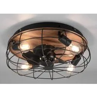 Reality Leuchten Deckenleuchte Trondheim Deckenventilator, Timerfunktion, Ventilatorfunktion, Leuchtmittel wechselbar, Deckenlampe Ventilator getrennt schaltbar