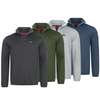 Höhenhorn Swissfels Herren Strickfleece Pullover Sweatshirt 1/4 Zip S Dunkelgrau