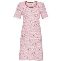 Ringella Nachthemd - Sleepshirt im Ringeldessin mit Blumendruck 100% Baumwolle
