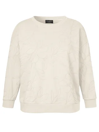 VIA APPIA DUE - Sweatshirt U-Boot 1/1 Arm Stickerei creme - Gr. - 54