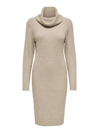 ONLY - ONLNELLIE LS ROLLNECK DRESS AT KNT Mocha Meringue - Gr. - L