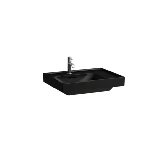 LAUFEN Aufsatz-Waschtisch MEDA 460x600x160 Ablage rechts 1 Hl. m.Ül. schwarz matt, H8181117161041 H8181117161041