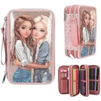 Depesche Federtasche DEPESCHE TOPModel Federtasche Dots 3 Fächer rosa