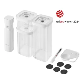 ZWILLING Fresh & Save CUBE Cube Vakuum Starter Set, S / 6-tlg, Transparent-Weiß