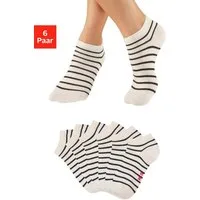 H.I.S Sneakersocken Damen Sneaker Socken, Geringelte Knöchelsocken, Freizeitsocken (Packung, 6-Paar, Ankle Socks) mit maritimen Design