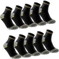 sockenkauf24 Arbeitssocken 10 oder 20 Paar WORK "kurze Arbeitssocken" Herren Kurzsocken (43-46, 10-Paar, Schwarz/Grau Meliert) verstärkt durch Vollfrottee - 10202