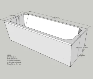 Neuesbad Wannenträger für Bette Form/Safe 175x75 SW12050