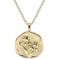 trendor Kette mit Anhänger 68002-02, mit Monatsblume Februar 925 Silber Vergoldet