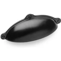 SO-TECH® Möbelgriff Muschelgriff ERIKA BA 64 mm - incl. Schrauben, schwarz matt - inkl. Schrauben