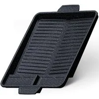 EVOCAMP Grillplatte Aufsatz für Gaskocher antihaftbeschichtete Grillpfanne für Camping BBQ, eckig 38x26 cm