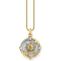 THOMAS SABO Kette mit Anhänger Thomas Sabo PE960-471-1 Vergoldeter Kettenanhänger mit hellblauer Ema