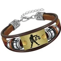 Firetti Armband Schmuck Geschenk Armschmuck Armkette Edelstein Sternzeichen, Made in Germany - mit Hämatit - mit Holzimitat