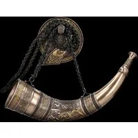 Figuren Shop GmbH Wanddekoobjekt Wanddeko - Wikinger Signalhorn (funktionsfähig) mit Wandhaken Set