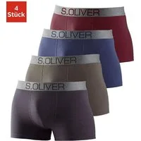 s.Oliver Boxer Boxershorts für Herren (Packung, 4-St) mit kontrastfarbenem Webbund