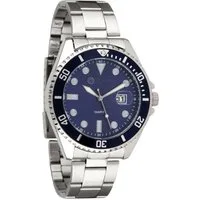 Miraval Quarzuhr Miraval Herrenarmbanduhr, mit Edelstahlarmband 43 mm Datumsanazeige Lupe Quarzuhrwerk 21 mm